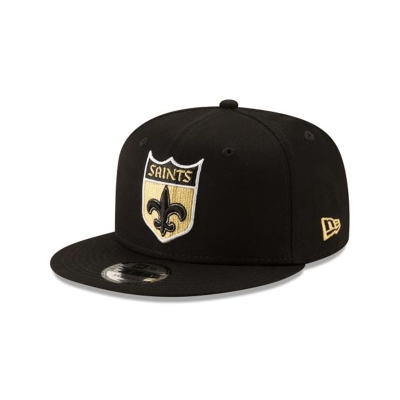 Black New Orleans Saints Hat - New Era NFL 9FIFTY Snapback Caps USA5421078